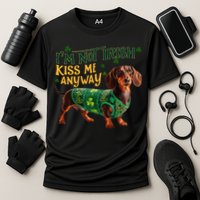 IM Not Irish But Kiss Me Anyway Dachshund St. Patrick Day Cooling Performance Crew T-Shirt