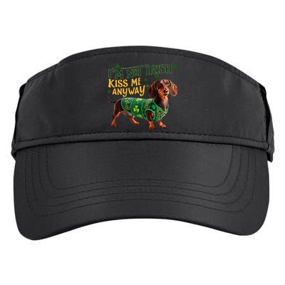 IM Not Irish But Kiss Me Anyway Dachshund St. Patrick Day Adult Drive Performance Visor