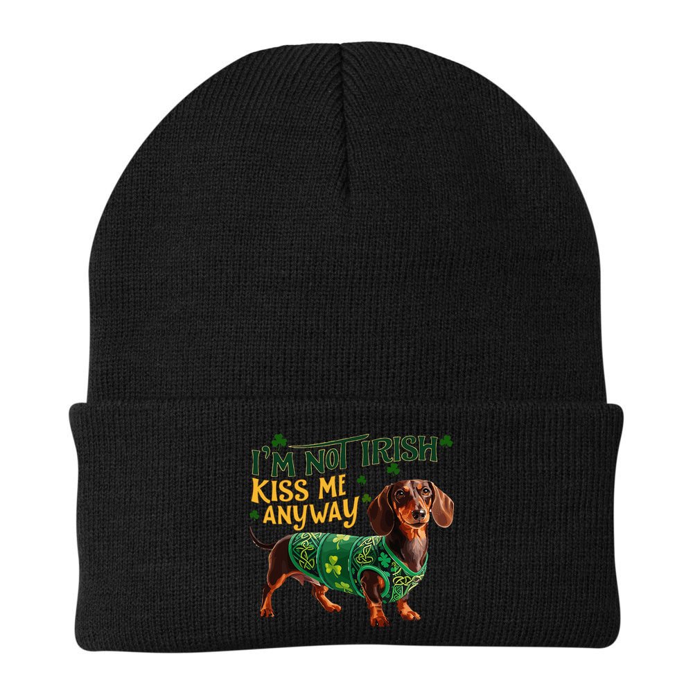 IM Not Irish But Kiss Me Anyway Dachshund St. Patrick Day Beanie