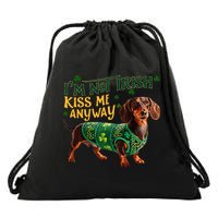 IM Not Irish But Kiss Me Anyway Dachshund St. Patrick Day Drawstring Bag