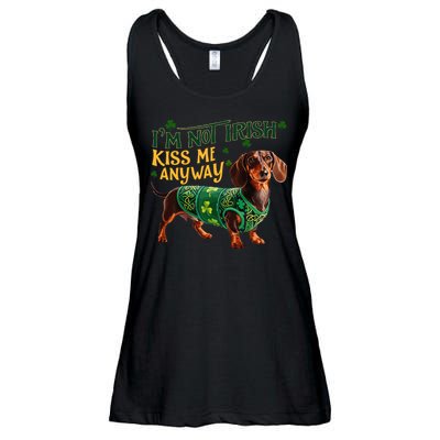 IM Not Irish But Kiss Me Anyway Dachshund St. Patrick Day Ladies Essential Flowy Tank