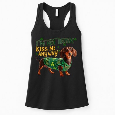IM Not Irish But Kiss Me Anyway Dachshund St. Patrick Day Womens Tank Top