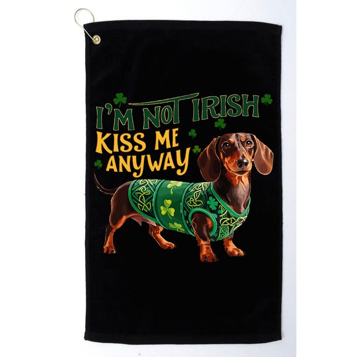 IM Not Irish But Kiss Me Anyway Dachshund St. Patrick Day Golf Towel