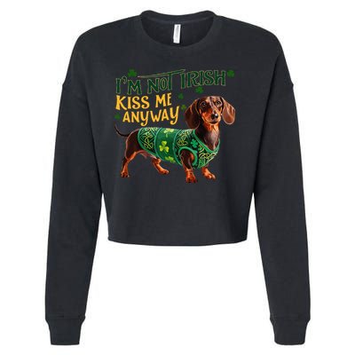 IM Not Irish But Kiss Me Anyway Dachshund St. Patrick Day Cropped Pullover Crew