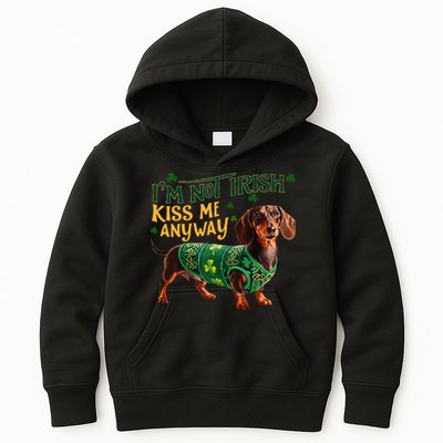 IM Not Irish But Kiss Me Anyway Dachshund St. Patrick Day Kids Hoodie