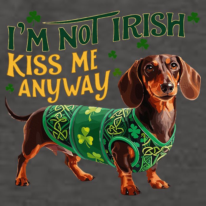 IM Not Irish But Kiss Me Anyway Dachshund St. Patrick Day Vector Backpack
