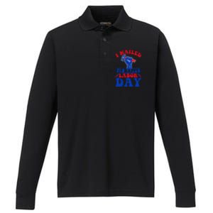 I Nailed It Happy Labor Day Gift Performance Long Sleeve Polo