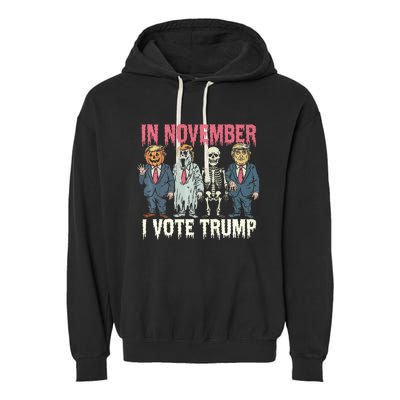 In November I Vote Trump Funny Halloween Political Garment-Dyed Fleece Hoodie