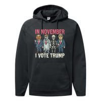 In November I Vote Trump Funny Halloween Political Performance Fleece Hoodie