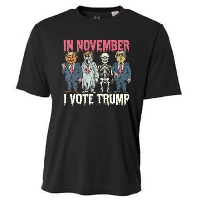 In November I Vote Trump Funny Halloween Political Cooling Performance Crew T-Shirt