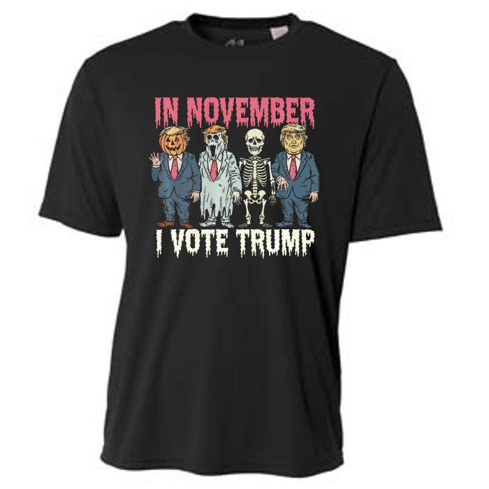 In November I Vote Trump Funny Halloween Political Cooling Performance Crew T-Shirt