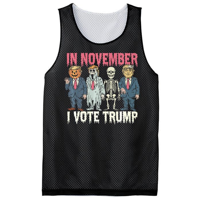 In November I Vote Trump Funny Halloween Political Mesh Reversible Basketball Jersey Tank