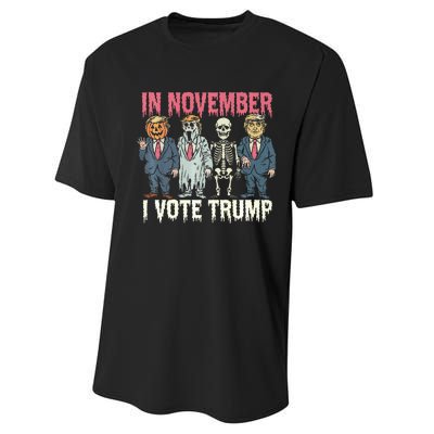 In November I Vote Trump Funny Halloween Political Performance Sprint T-Shirt