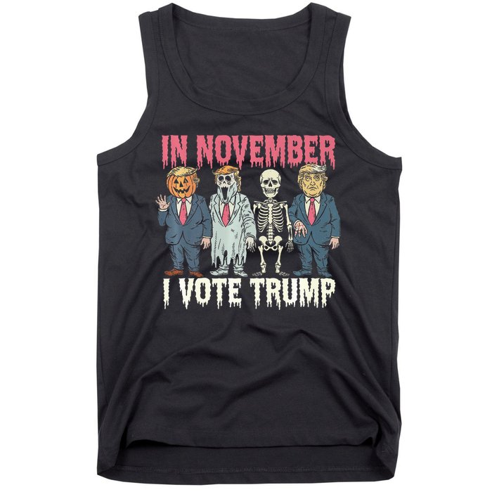 In November I Vote Trump Funny Halloween Political Tank Top