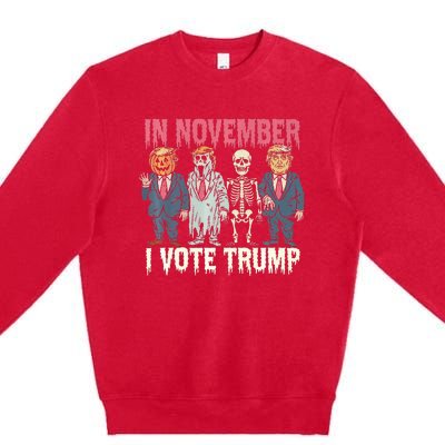 In November I Vote Trump Funny Halloween Political Premium Crewneck Sweatshirt