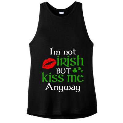 Im Not Irish But Kiss Me Anyway St. Patrick Day Irish Ladies PosiCharge Tri-Blend Wicking Tank