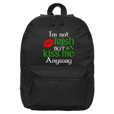 Im Not Irish But Kiss Me Anyway St. Patrick Day Irish 16 in Basic Backpack
