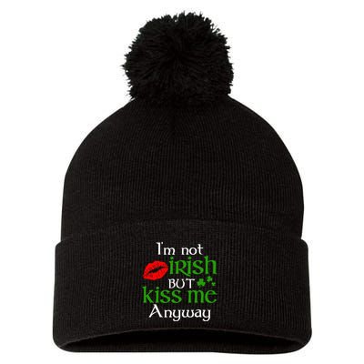 Im Not Irish But Kiss Me Anyway St. Patrick Day Irish Pom Pom 12in Knit Beanie