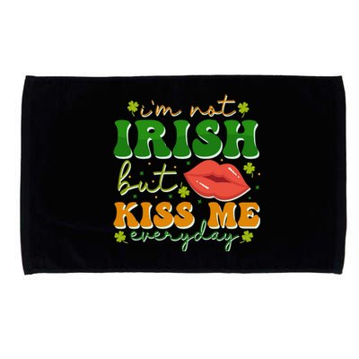 Im Not Irish But Kiss Me Everyday Retro St Patrick Day Microfiber Hand Towel