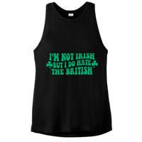 I’m Not Irish But I Do Hate The British Funny St Patrick's Day Irish British Ladies PosiCharge Tri-Blend Wicking Tank