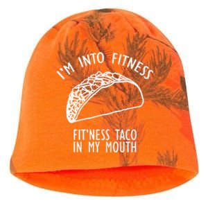 I'm Not Into Fitness Fit'ness Taco In My Mouth Kati - Camo Knit Beanie