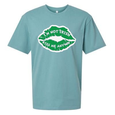 Im Not Irish Kiss Me Anyway Funny St Patricks Day Sueded Cloud Jersey T-Shirt