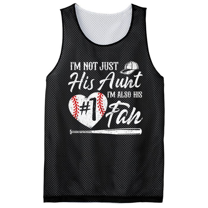 I'm Not Just His Aunt I'm His Number One Fan Baseball Mesh Reversible Basketball Jersey Tank