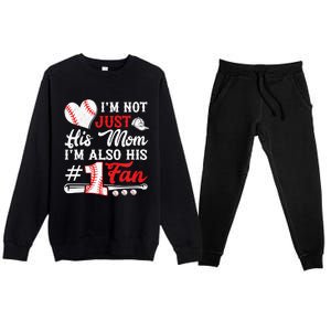 I'm Not Just His Mom I'm His Number One Fan Baseball Cute Premium Crewneck Sweatsuit Set