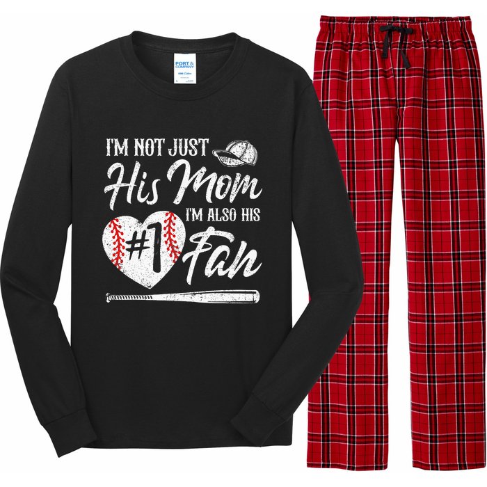 I'm Not Just His Mom I'm His Number One Fan Baseball Cute Long Sleeve Pajama Set