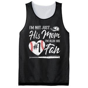 I'm Not Just His Mom I'm His Number One Fan Baseball Cute Mesh Reversible Basketball Jersey Tank