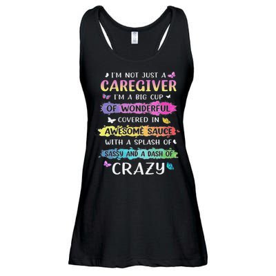 I'm Not Just A Caregiver I'm A Big Cup Of Wonderful Covered Ladies Essential Flowy Tank
