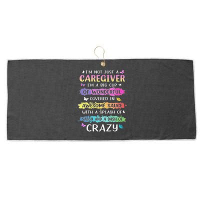 I'm Not Just A Caregiver I'm A Big Cup Of Wonderful Covered Large Microfiber Waffle Golf Towel
