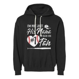 I'm Not Just His Nana I'm His Number One Fan Baseball Cute Garment-Dyed Fleece Hoodie