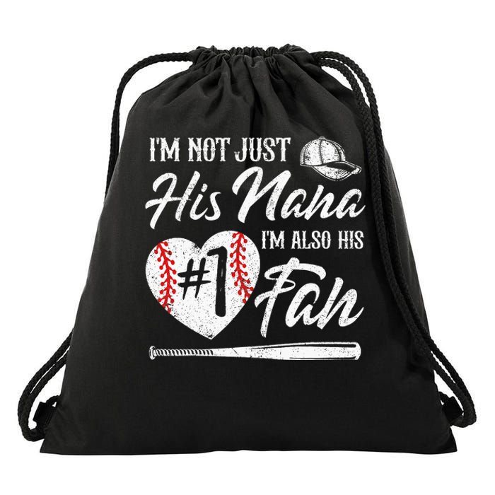 I'm Not Just His Nana I'm His Number One Fan Baseball Cute Drawstring Bag