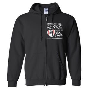 I'm Not Just His Nana I'm His Number One Fan Baseball Cute Full Zip Hoodie