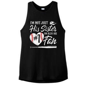 Im Not Just His Sister Im His Number One Fan Baseball Cute Ladies PosiCharge Tri-Blend Wicking Tank