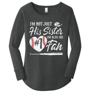 Im Not Just His Sister Im His Number One Fan Baseball Cute Women's Perfect Tri Tunic Long Sleeve Shirt