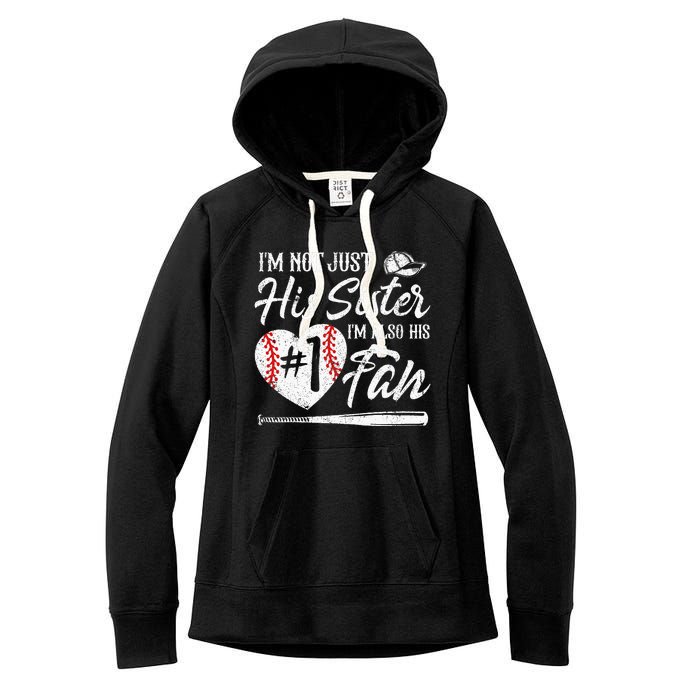 Im Not Just His Sister Im His Number One Fan Baseball Cute Women's Fleece Hoodie