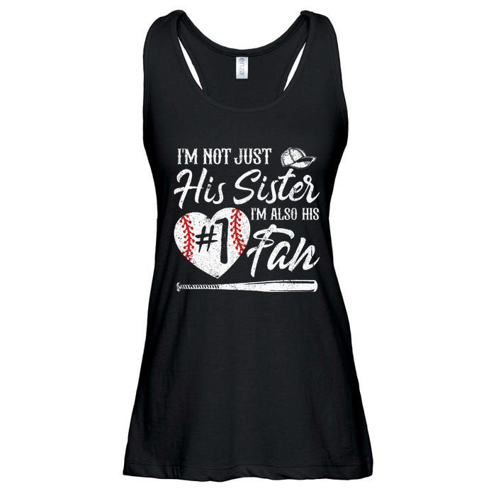 Im Not Just His Sister Im His Number One Fan Baseball Cute Ladies Essential Flowy Tank