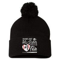 Im Not Just His Sister Im His Number One Fan Baseball Cute Pom Pom 12in Knit Beanie