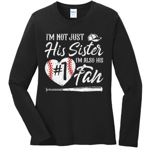 Im Not Just His Sister Im His Number One Fan Baseball Cute Ladies Long Sleeve Shirt