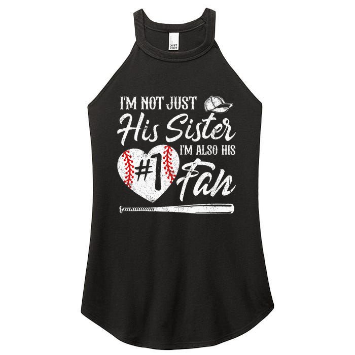 Im Not Just His Sister Im His Number One Fan Baseball Cute Women's Perfect Tri Rocker Tank