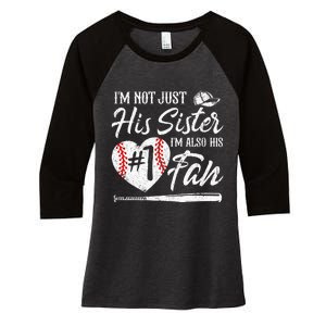 Im Not Just His Sister Im His Number One Fan Baseball Cute Women's Tri-Blend 3/4-Sleeve Raglan Shirt