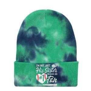 Im Not Just His Sister Im His Number One Fan Baseball Cute Tie Dye 12in Knit Beanie