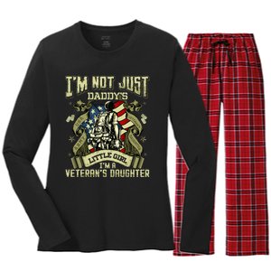 Im Not Just A Daddys Little Girl Im A Veterans Daughter Women's Long Sleeve Flannel Pajama Set 