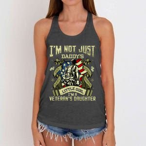 Im Not Just A Daddys Little Girl Im A Veterans Daughter Women's Knotted Racerback Tank