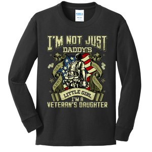 Im Not Just A Daddys Little Girl Im A Veterans Daughter Kids Long Sleeve Shirt