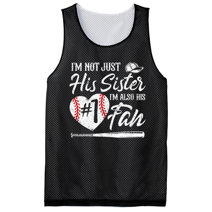 Im Not Just His Sister Im His Number One Fan Baseball Cute Mesh Reversible Basketball Jersey Tank