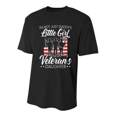Im Not Just Daddys Little Girl Im A Veterans Daughter Youth Performance Sprint T-Shirt