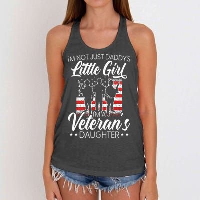 Im Not Just Daddys Little Girl Im A Veterans Daughter Women's Knotted Racerback Tank